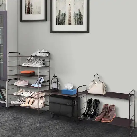 Stackable Shoe Rack Ribbon Rack Buy 3-layer Stackable Shoe Rack With Expandable And Adjustable Fabric ...