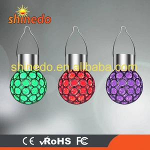 3 Pack Solar Outdoor Hanging Decorative Globe Light Auto Color Changing LED Ball Lantern Landscape Lamp for Garden
