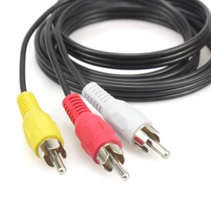 3 RCA cable Audio Video AV cable yellow red white plug cable