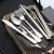 Import 304 Stainless steel dinner set tableware set portable travel cutlery set with wheat box 7pcs from China