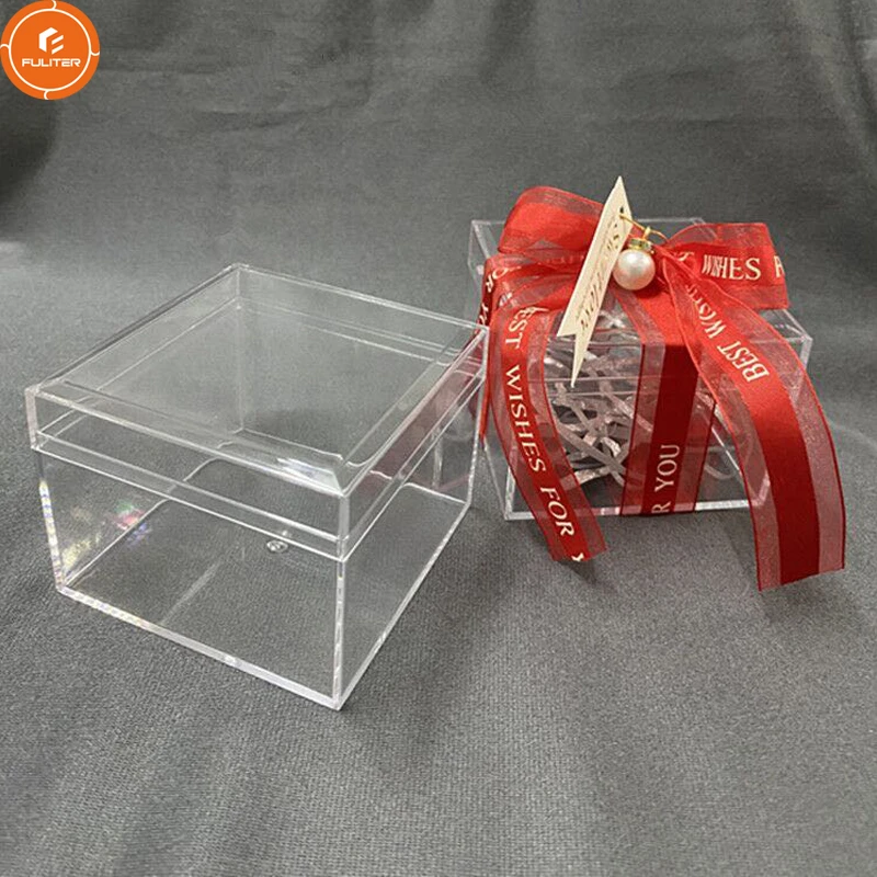 3.2x3.2x2.4 inch Food Grade Square Clear Acrylic Display Box With Lid
