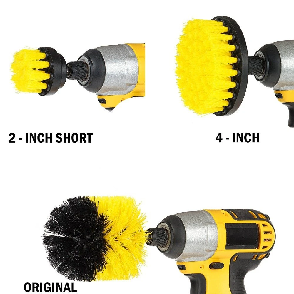 3/4 pcs Drill Brush - 2/3.5/4/5Inch Electric Drill Cleaning Brushes Sets, Power Scrubber Cleaning Tool Multifunction Power Scrub