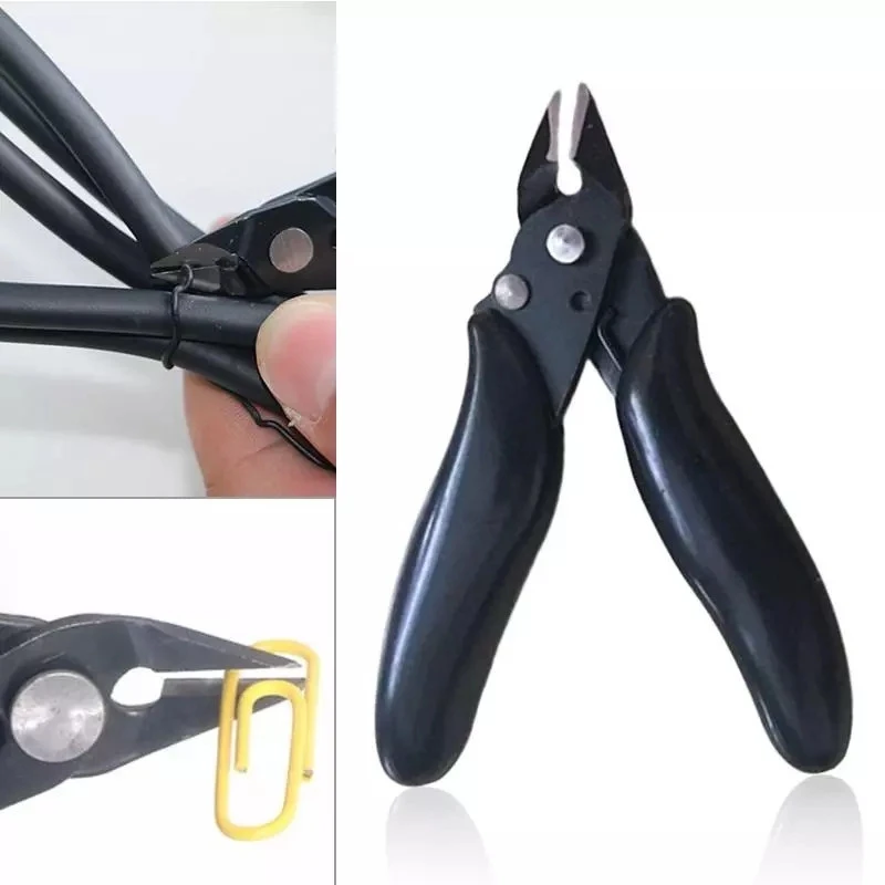 3.5 inch Black Mini Wire Cable Cutter Cutting Side Snips Flush Pliers With Lock Nipper Hand Tool