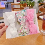 3Pcs/Set New Rabbit Ear Baby Girls Headband Cute Bowknot Elastic Infant Toddler Hair Band Turban Baby Hair Accessories