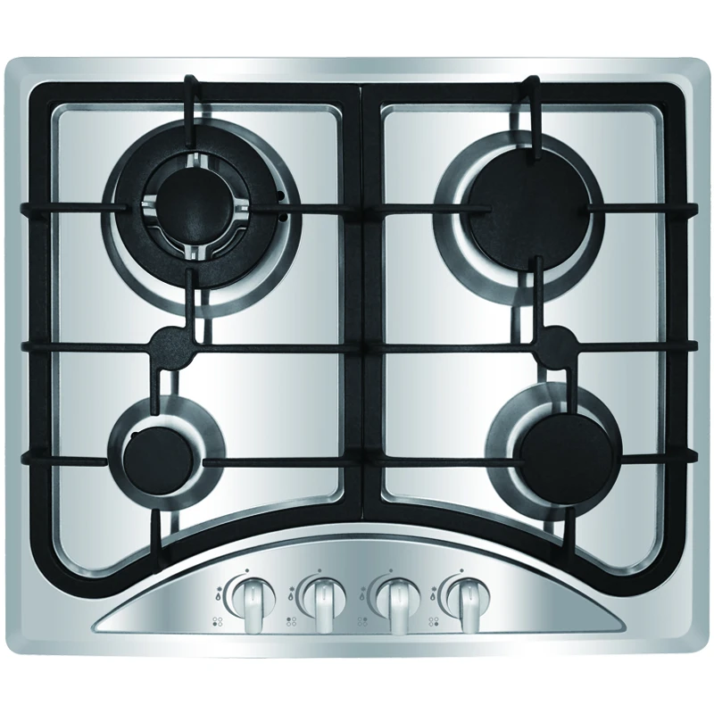 4 burner gas cookers with enameled pan support