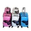 4 pieces luggage sets wholesale PC+ABS printing butterfly luggage trolley luggage