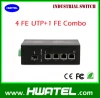 4 port fast ethernet switch hub with 1 SFP fibre Optic DIN Rail Industrial unmanaged network hubs mini media converter