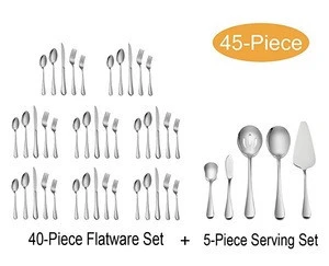 45- pieces Flatware Set !  45 PCS Stainless Steel Cutlery Set / Tableware  For Hotel /Restaurant