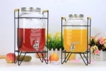 4l 6L 8L  glass drink dispenser wholesale glass beverage dispenser