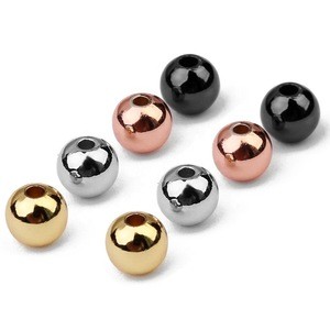 4mm/6mm/8mm/10mm stainless steel loose spacer beads gold silver rose gold black color bracelet diy accessories