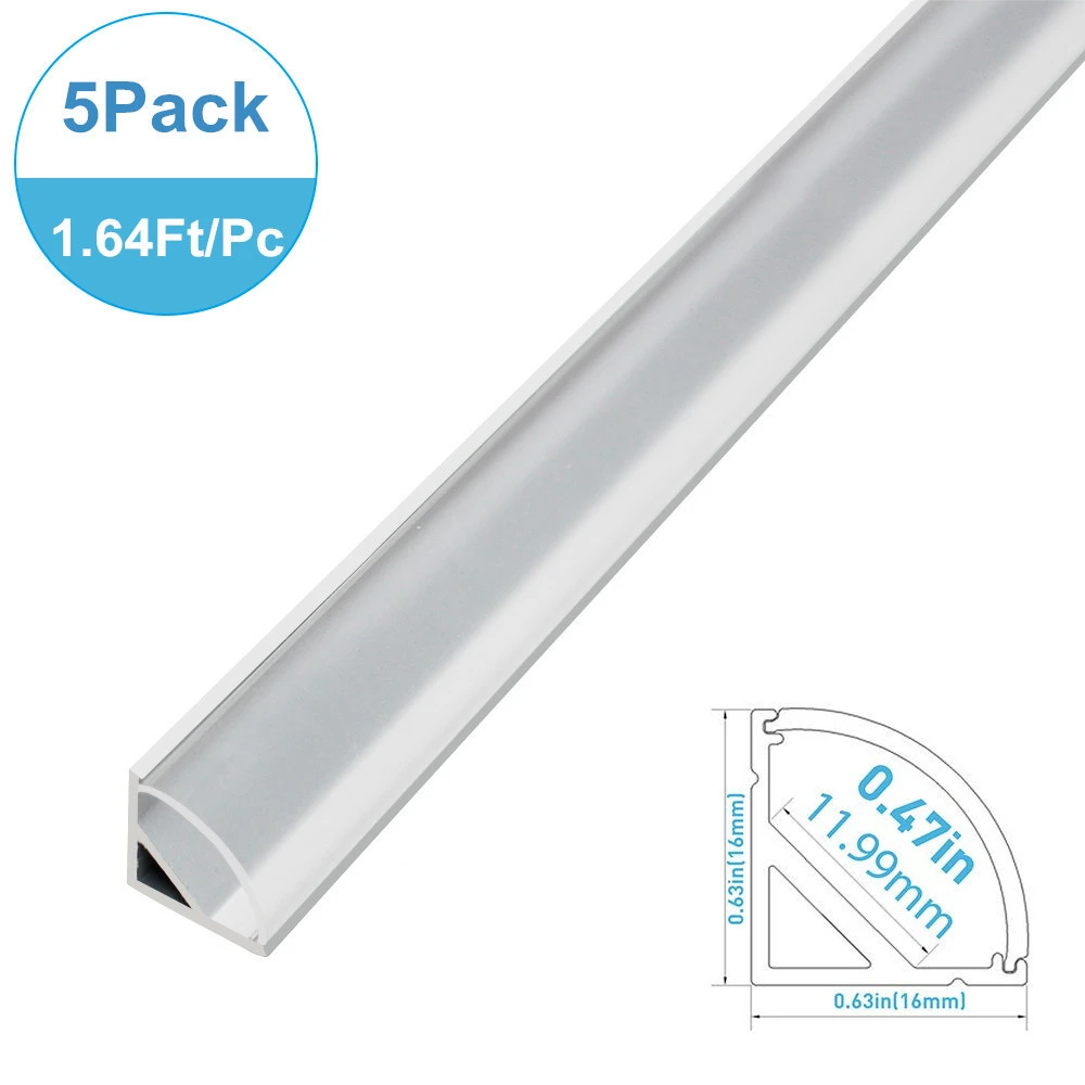 5 Pack aluminum frames 1.64ft/0.5M V02 V Shape led aluminum strip profile