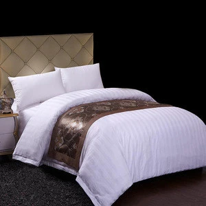 5 star luxury cotton sateen hotel bed sheets strip,egyptian cotton bed sheets hotel,bulk white bed sheets king size