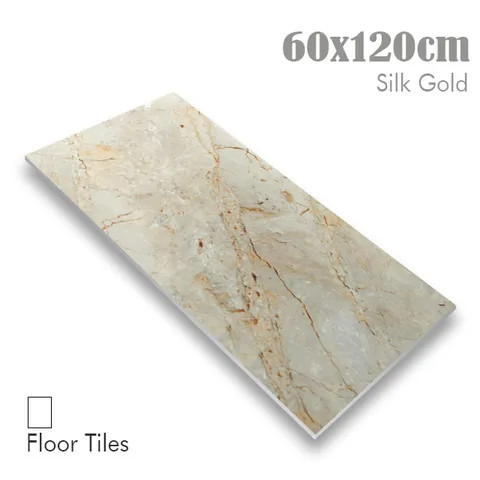 60X120 Silk Gold Tiles Floor and Wall Tiles for Bathroom or Toilet Rustic Porcelanato Tile 600x1200mm Large Slab