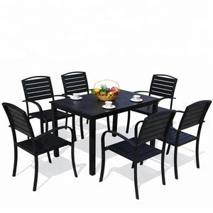 6+1 modern dining set poly wooden dining table set