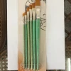 6pcs Nylon Hair Acrylic Watercolor Oil Flat Round Artists Painting Brush