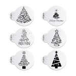 6pcs/set Christmas Tree Cake Stencil Wedding Party Cake Cookie Mould Cupcake Decoration Template Cake Tool