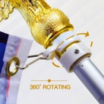 8Ft durable, rustproof and weatherproof  Aluminum Telescopic Flag Pole