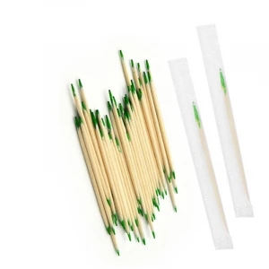 A Grade 1.8mm 2.0mm Fruit Dessert Meat Disposable Cello Wrap Mint Bamboo Toothpicks