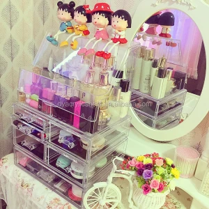acrylic makeup organizer with drawers price of makeup kit box display