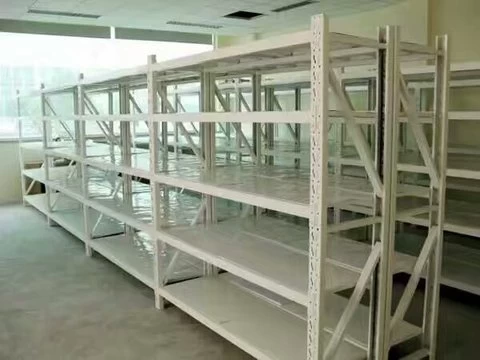 Adjustable medium load metal shelves