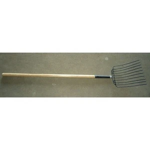 Agricultural digging tool 10-tine Steel Hay Fork, Agricultural Tools, long wood handle