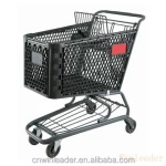 All new material 180L supermarket plastic shopping trolley basket