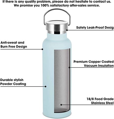 Buy Amazon Hot Bpa Free Stainless Steel Water Bottle Vacuum Flask Wide ...