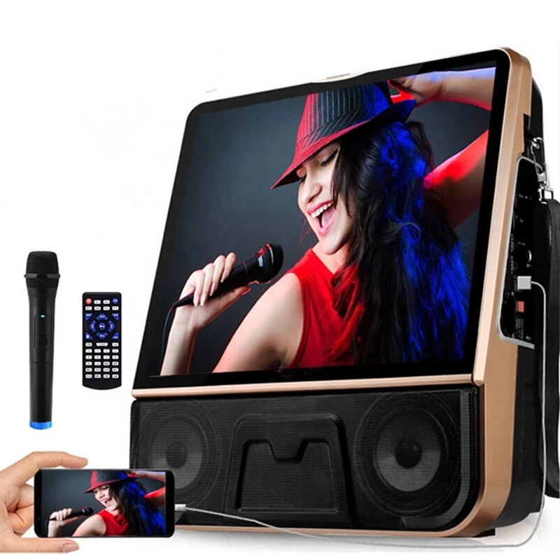 Android home theater system 17 inch Video dancing LCD screen torlley speaker