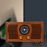antique wooden stereo home radio with built-in speakers fm bluetooth portable radio