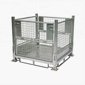 Australian standard heavy duty stacking folding collapsible steel metal storage pallet wire mesh stillage cage for sale
