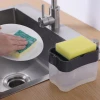 Automatic Press Type Liquid Dispenser Kitchen Cleaning Brushes with Dishwashing Soap Box Wash Semen Box