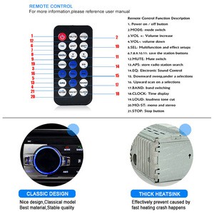 Autoradio 1 DIN avec FM, USB, MP3, BT, AUX