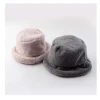 Autumn and winter newest style faux fur bucket hat England style soft plush basin hat thick warm casual retro hat