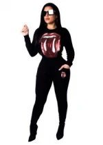 Autumn and winter women sport long sleeve tracksuit 2 Piece training gym sequin tracksuit jogging suits