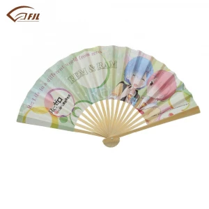 B21-Chinese Promotional Bamboo Frame Paper Folding Hand Fan