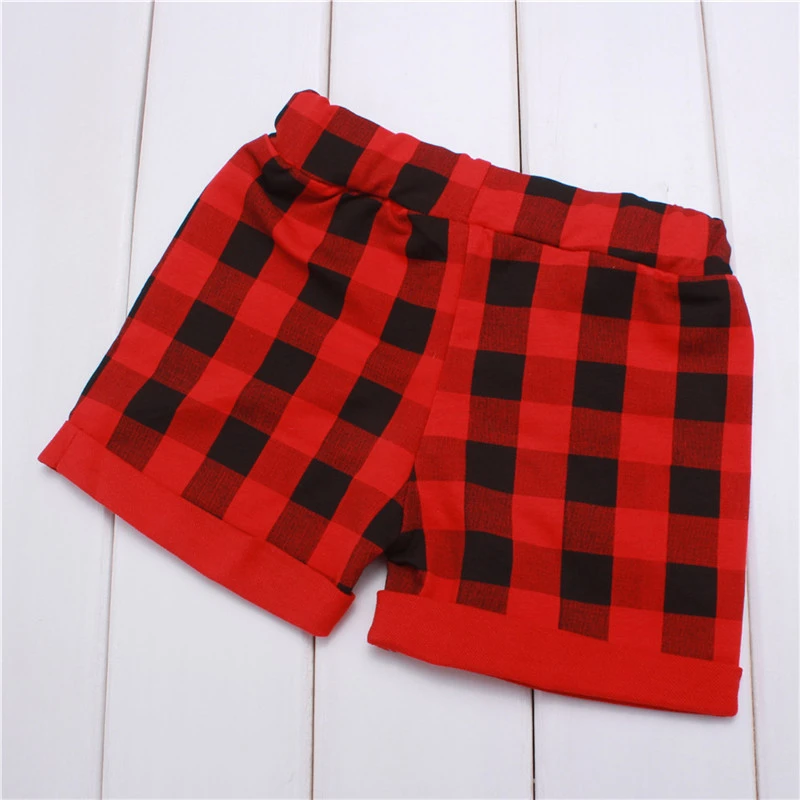 Baby Boys Girls Cotton Shorts Kids Summer Short Pants Boy Girl Cute Red Plaid Harem Shorts Pants 2021 New Fashion Free Sample