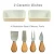Import Bamboo Cheese Board Set With 4 Stainless Steel Cheese Tools Sets and 2 Ceramic Sauce Dishes from China