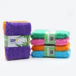 Bamboo Fiber Customized Oil Free Dishes Washing Sponge Scouring Pad