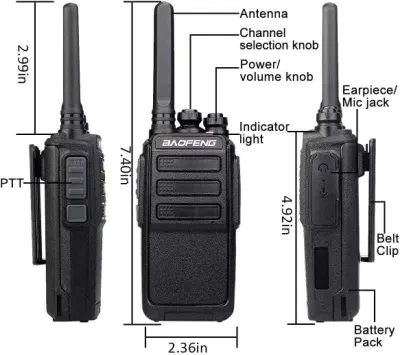 Baofeng Tp-777 Walkie Talkie UHF PMR/Frs 16 Channel Two Way Radio