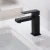 Import Bathroom Sink Faucet Solid Brass Electroplating Black Basin Faucet Cold and Hot Water Mixer Single Handle Square Tap from China