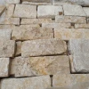 Beige limestone brushed and tumbled stone pavers pattern and wall cladding tiles natural split face yellow