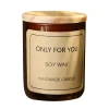 Best Seller Small Size Gift Customize Amber Glass Jar Soy bean Wax Scented Candles In Bulk