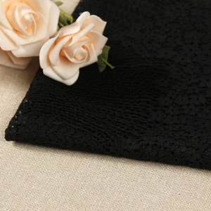 Best selling low price new noble elegant nylon cotton black lace fabric for women