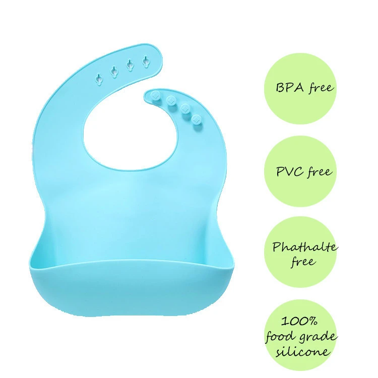 BHD Foldable Waterproof silicone baby bib infant bib easy clean bib silicone