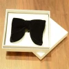 big size suede black bow ties for men