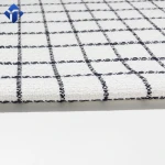 Black and white plaid 100% polyester tweed winter fabric for women jacket
