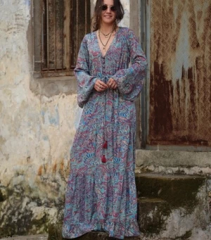 Bohemian Women Wear Casual Indian Silk Long Dress