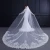 Import Bride veil Chapel wedding veil with sequined French lace sweeping bottom veil from China