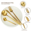 Buyer Star luxury 24pcs Gold Flatware Silverware Set Knife and Fork Spoon Stainless Steel Hotel Cutlery Set