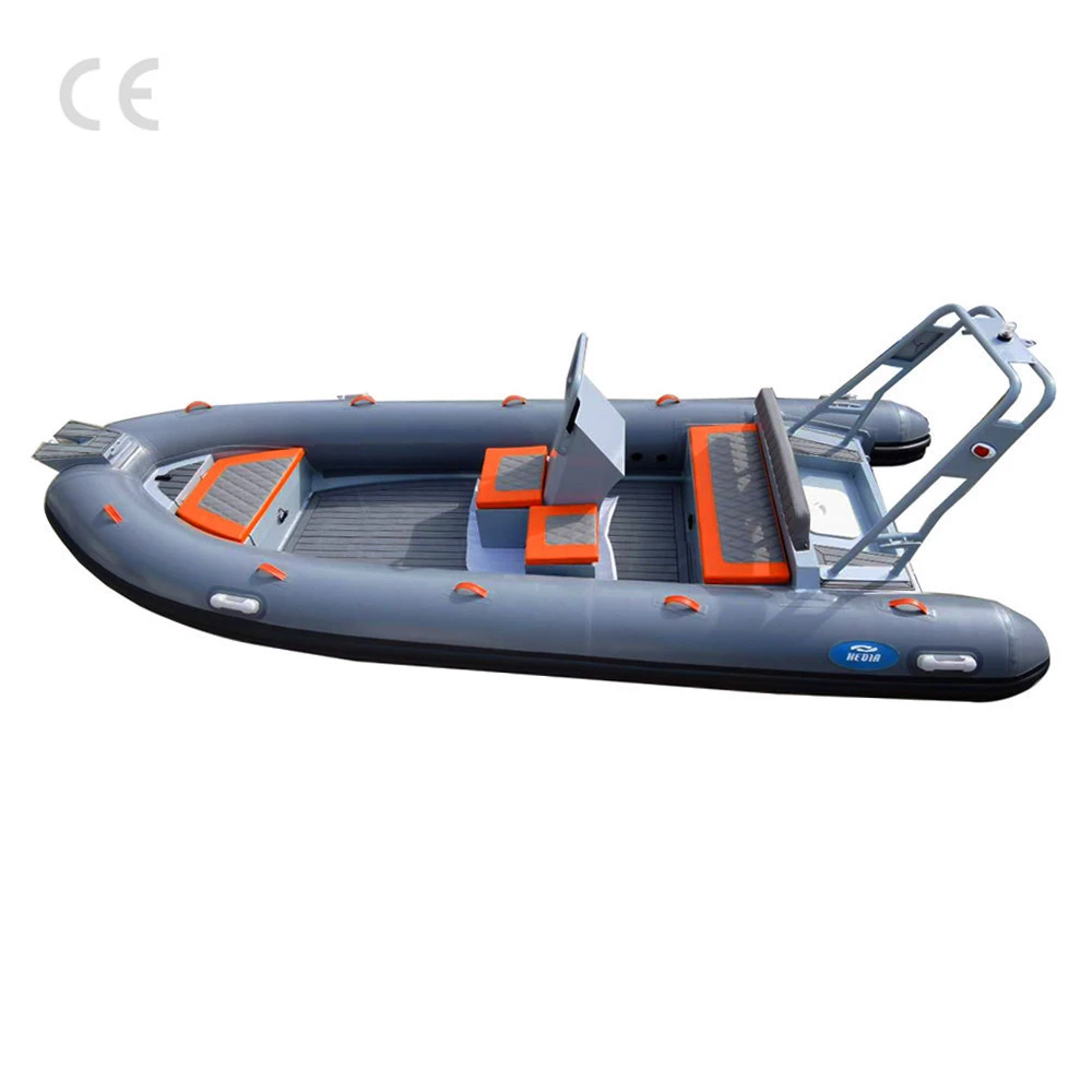 CE Hedia approval luxury 16ft deep v orca hypalon inflatable aluminum rigid  hull rib boat 480 with motor